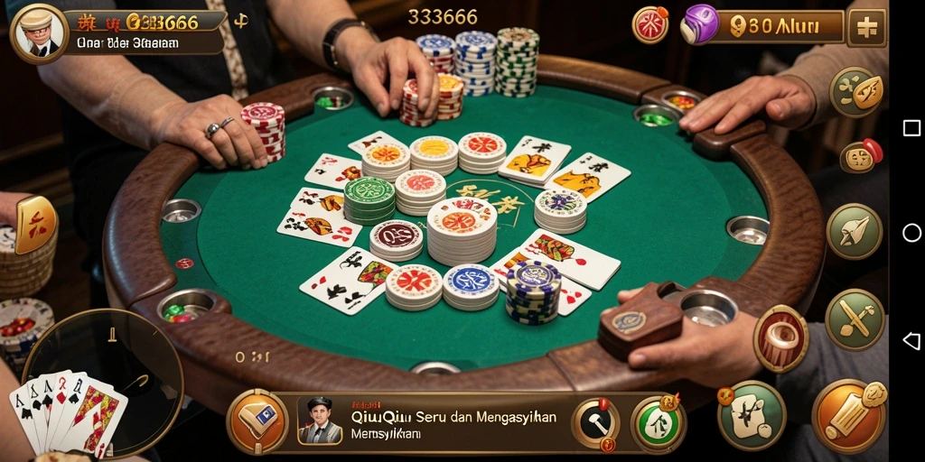Tampilan gameplay QiuQiu yang mendebarkan di 333666.