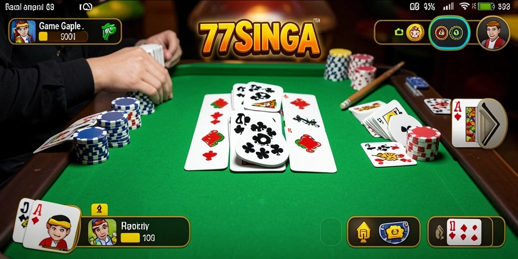 Screenshot gameplay Gaple yang mengasyikkan di 77SINGA.