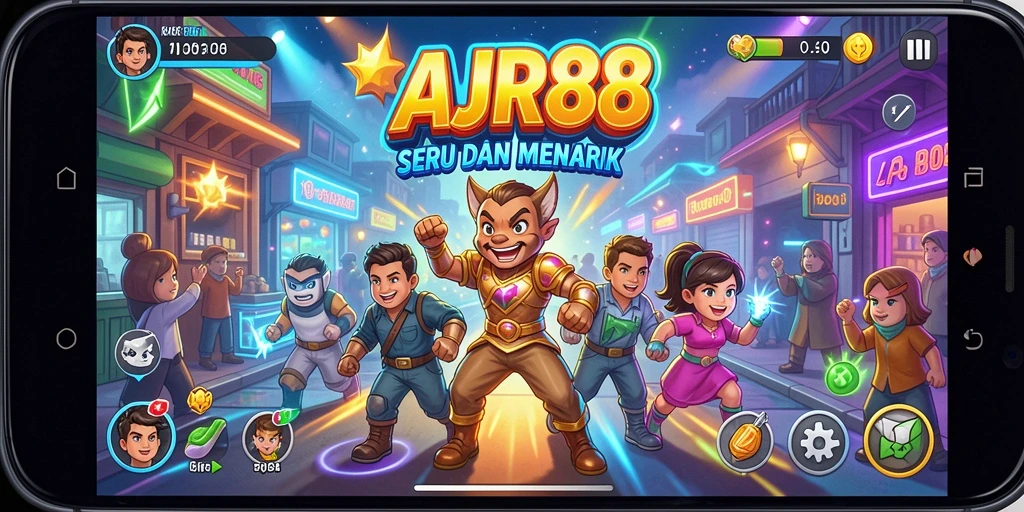 Tangkapan layar utama AJR88 menampilkan aksi seru dalam permainan Arcade.