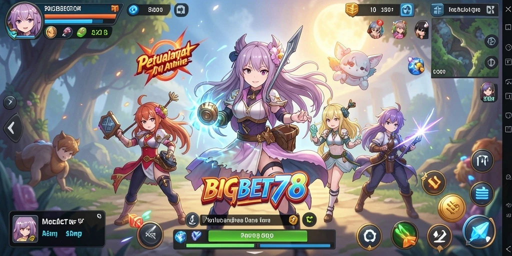 Tampilan gameplay seru dari BIGBET78 yang penuh petualangan anime.