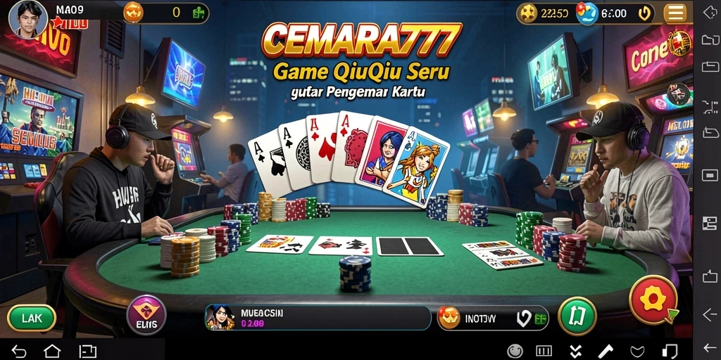 Gameplay seru QiuQiu di CEMARA777 dengan interaksi pemain.