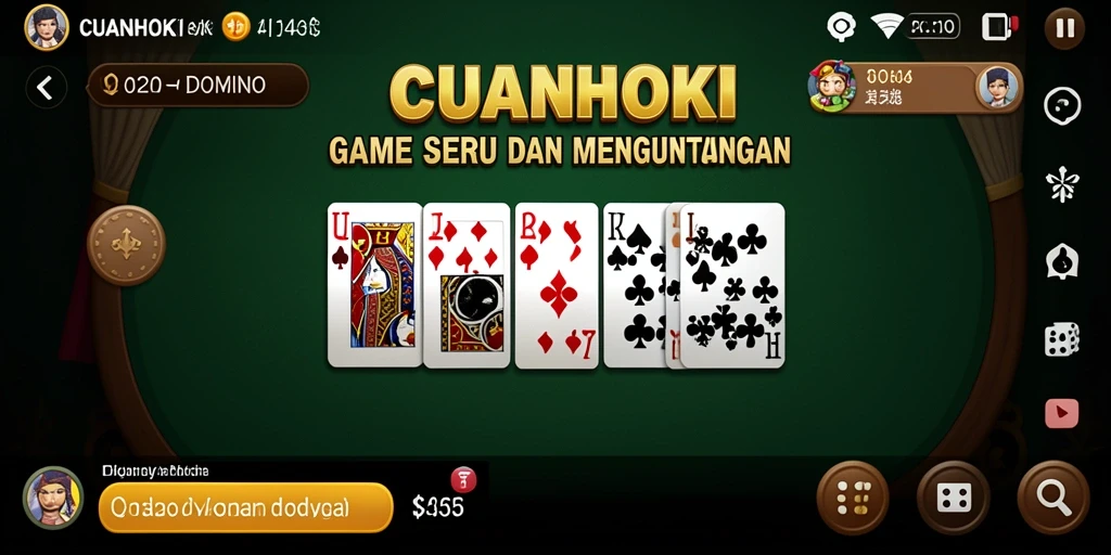 Screenshot demonstrasi gameplay Domino yang menarik di CUANHOKI.