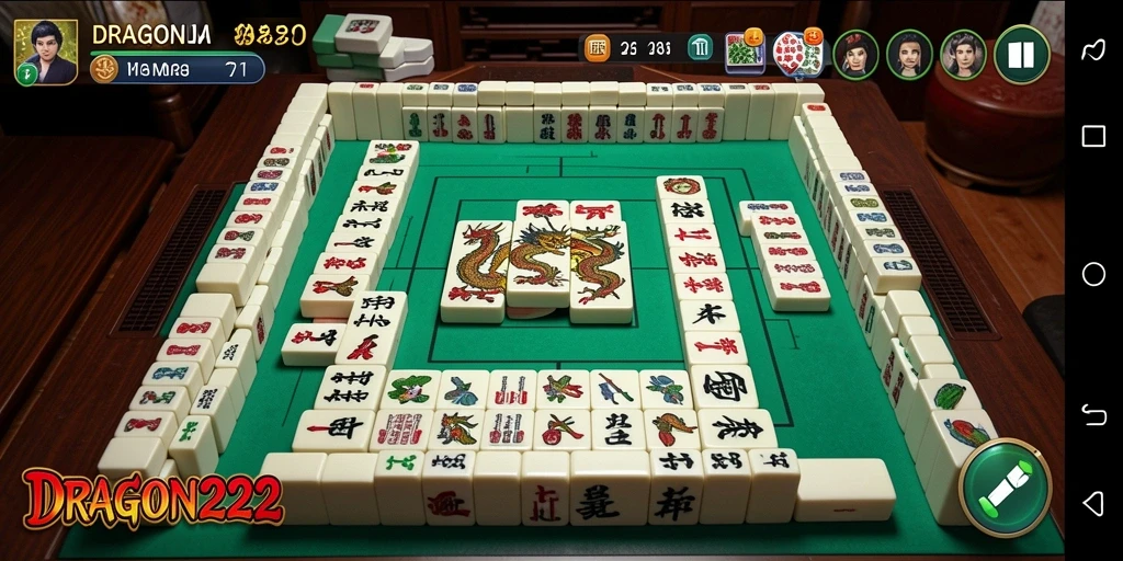 Tampilan gameplay Mahjong yang menarik di DRAGON222.