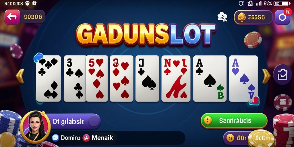Tampilan gameplay GADUNSLOT dengan pemain menikmati permainan Domino.