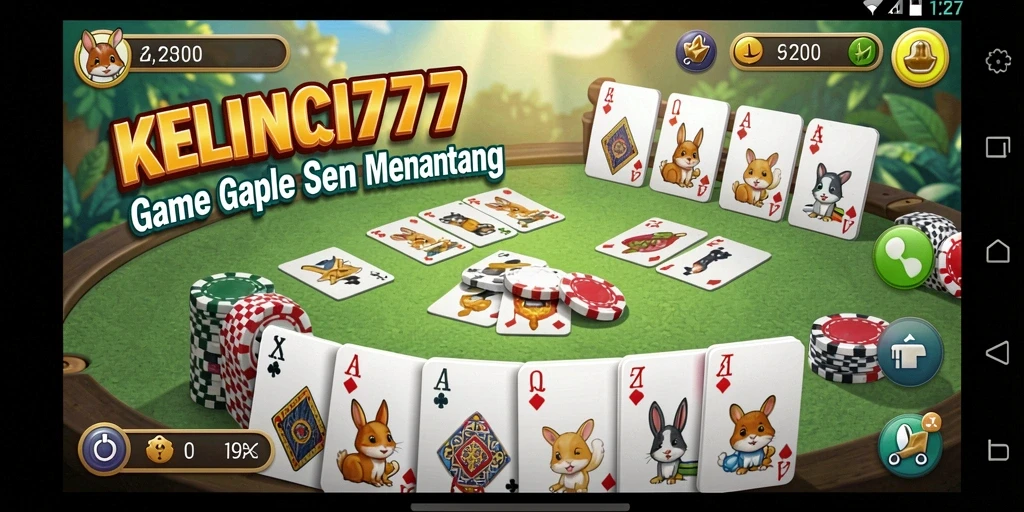 Tampilan gameplay seru dalam KELINCI777 saat bermain Gaple.