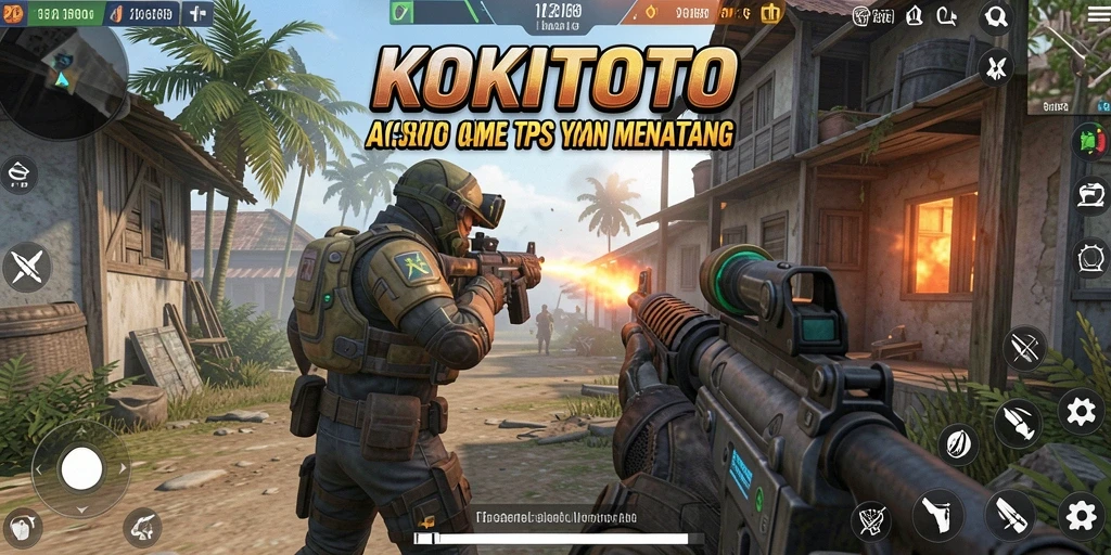 Tampilan utama gameplay KOKITOTO di arena pertempuran penuh aksi.