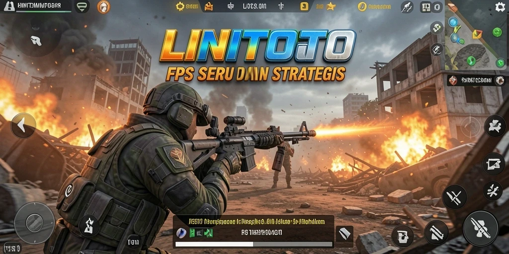 Tangkapan layar gameplay LINITOTO penuh aksi mendebarkan di arena FPS.