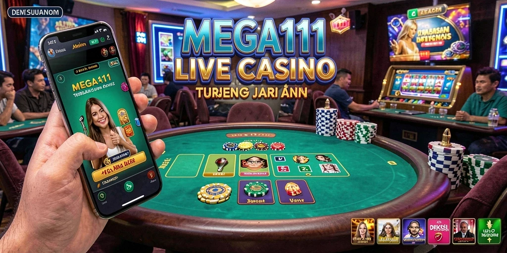 Tampilan gameplay Live Casino yang mendebarkan dan interaktif di MEGA111.