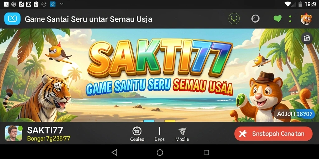 Tampilan menarik dari gameplay SAKTI77 yang casual.