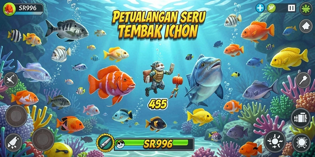 Screenshot menampilkan gameplay seru dalam Tembak Ikan SR996.