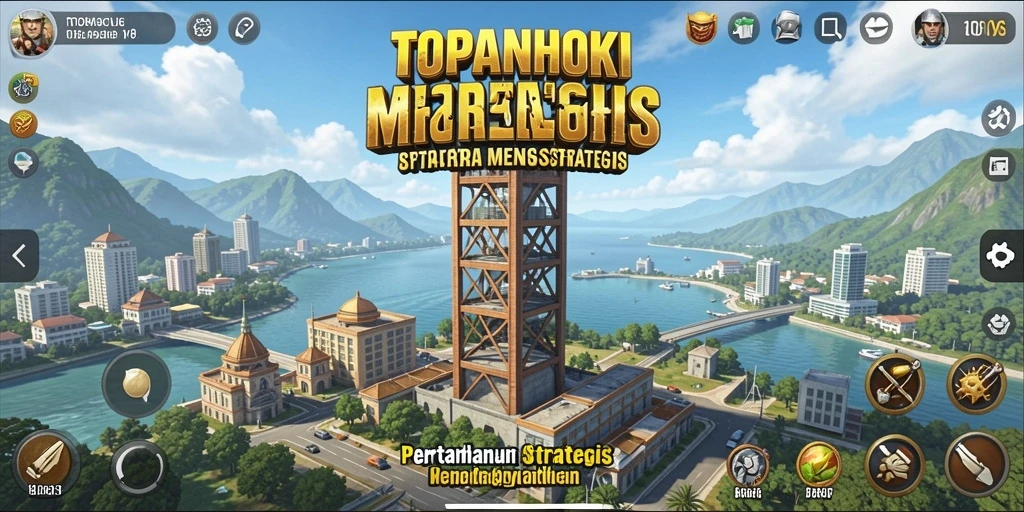 Screenshot gameplay <strong>TOPANHOKI</strong> menunjukkan aksi menara bertahan yang seru.
