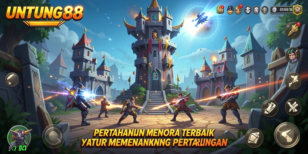 Tampilan menara yang megah menghentikan gelombang musuh dengan strategi yang tepat.