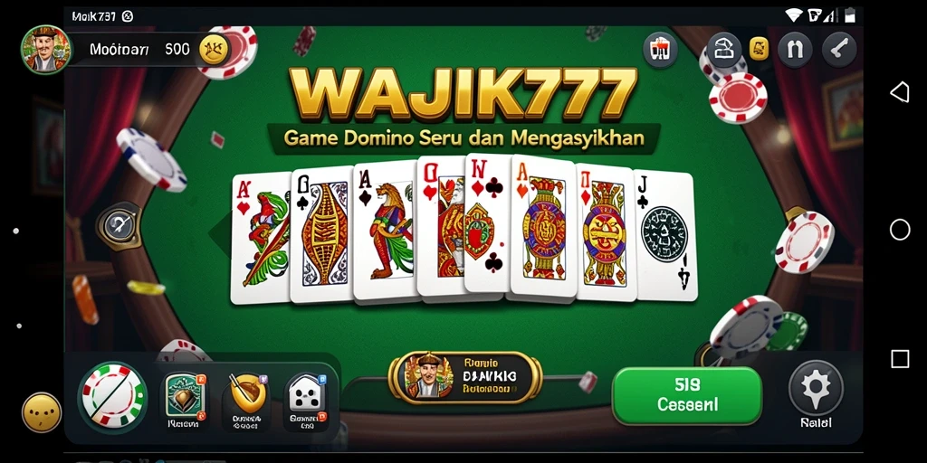 Tampilan gameplay seru dari WAJIK777 saat bermain Domino.