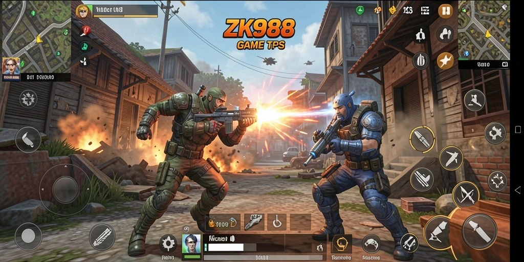 Screenshot menampilkan aksi pertarungan seru dalam ZK988.